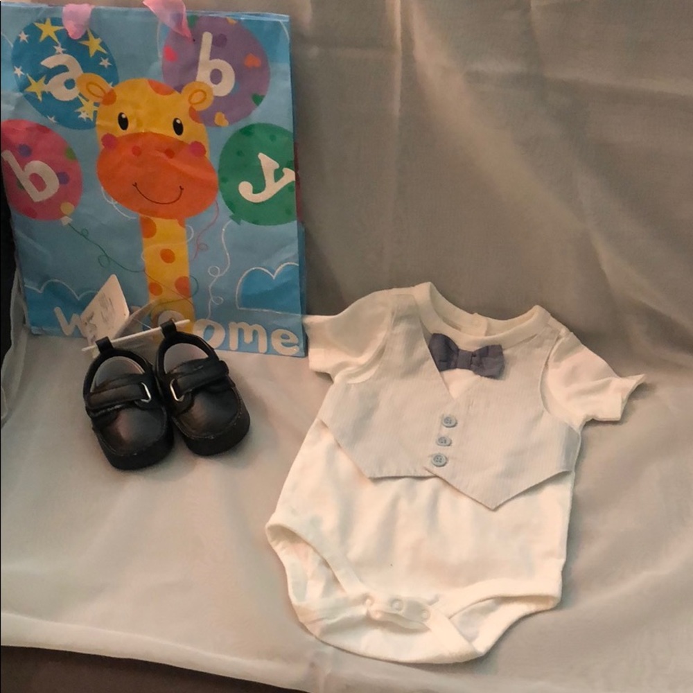 New no tags, Onesie with Bow Tie only